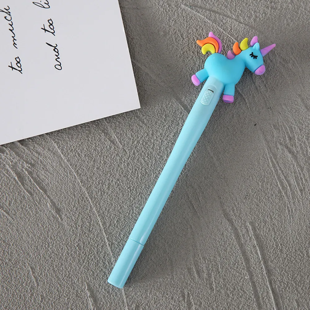 

4Pcs Glowing Animals Writing Pens Cartoon Design Super Smooth Tip Quick Dry Ergonomic Handle Portable Student Stationery