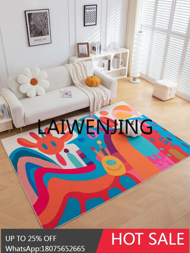 

Graffiti Color Living Room Carpet Dopamine Advanced Coffee Table Bedroom Bedside Mats Easy to Care