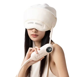 2In1 Head Eye Massager Warm Compress Heated Eye Mask Head Scalp Massage Airbag Balloon Kneading Headach Relief Sleep Aid