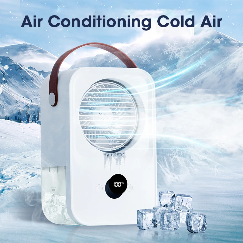 Humidifier Fan Air Conditioner Water Spray Mist Rechargeable Portable Purifier 4 Speed 2 Mode Spray Fan Car Home Camping Travel