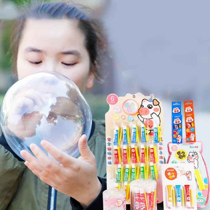 Bubble Gum Blowing Bubble Toy Safety Magic Bubble Gum Toy Blowing Colorful Bubble Ball Plastic Balloon Space Balloon