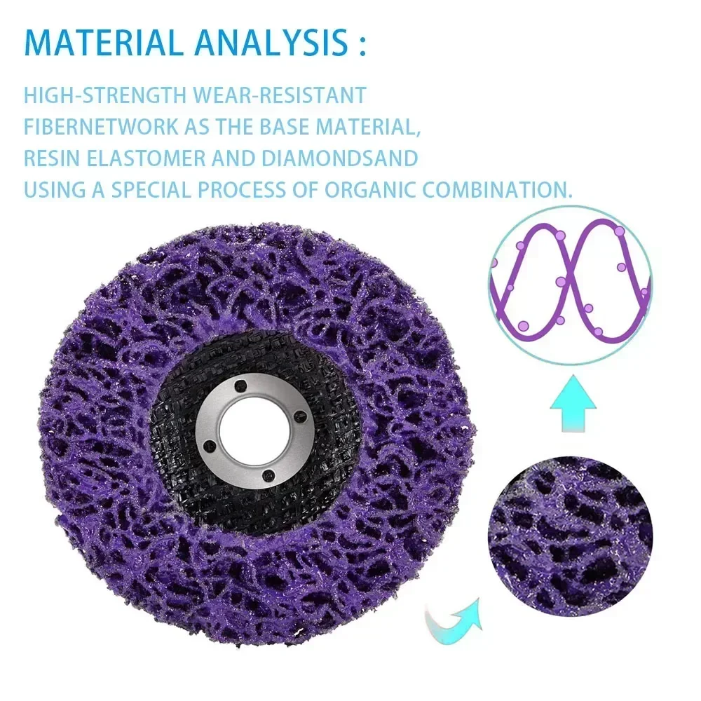 Disc Grinding Wheel, Paint Derust Removal, Cleaning Angle Grinder, Coral Disc Polyethylene with Disc Grinder Strip 100/115/125mm