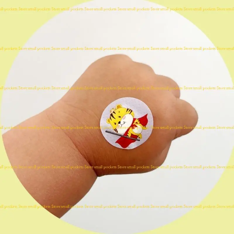 R1WD 120pcs/set Kid Children Round Bands Aid Syringes Injections Orifice Hole Patch Wound Plaster Waterproof Adhesive Bandage