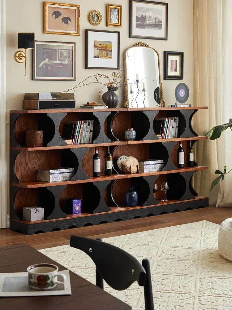 

French retro small apartment porch living room bookcase combination