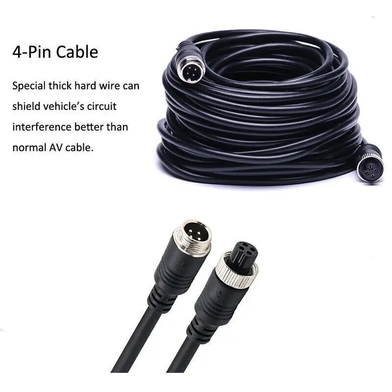 4-Pin Extension Aviation Cable For RV Truck Trailer Rear View Backup Camera