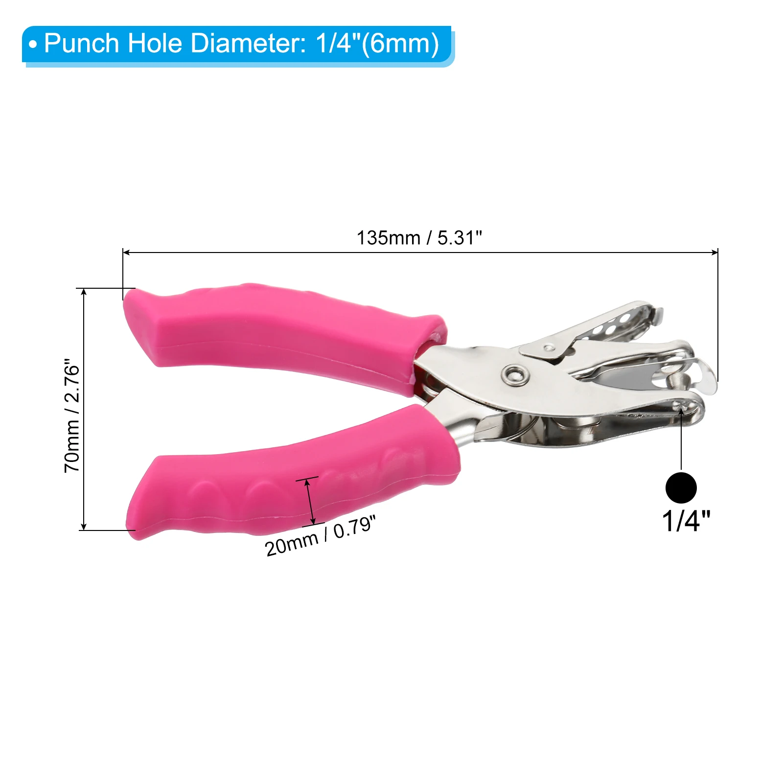 Imagem -04 - Único Metal Handheld Hole Puncher com Soft Grip mm Forma do Círculo Perfurador de Papel Faça Você Mesmo Papelaria de Encadernação Escola e Escritório