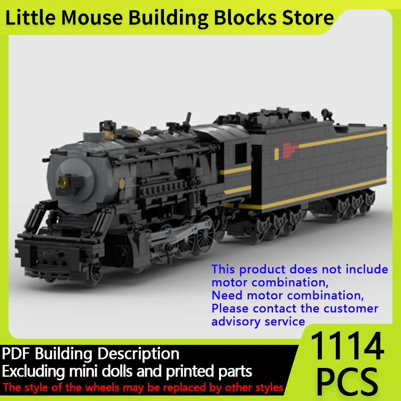 

City Car Model MOC Building Bricks Steam Locomotive No. 734 Modular Technology Gifts Holiday Assemble Children Toys Suit
