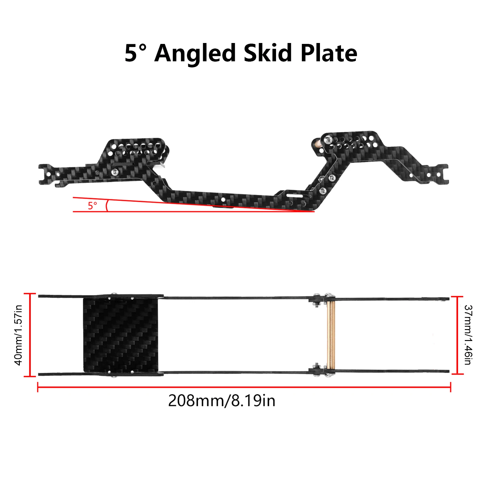 INJORA LCG Carbon Fiber Chassis Kit Frame Girder for 1/18 RC Crawler Car TRX4M Upgrade (4M-32 4M-38)