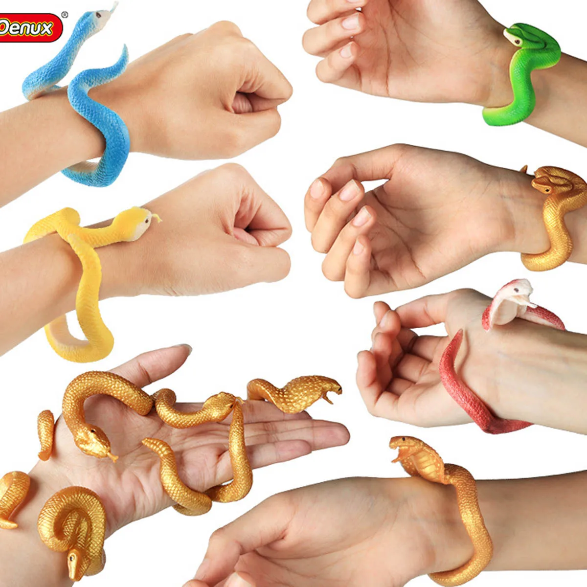 

Novelty Simulation Children Snake Bracelet Set Model Toys Horror Pranks Snake Bracelets Halloween Cosplay Dress Up Accessories