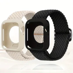 Case+Strap for Apple Watch Band 44mm 45mm 42mm 41mm 40mm 46mm 38mm Silicone Watchband Bracelet IWatch Series 10 8 9 7 6 5 4 3 SE