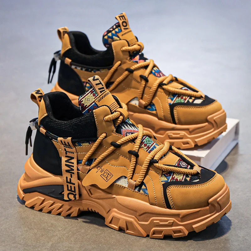 

Мужские высокие ботинки для весны и осени, повседневные спортивные, нескользящие, с увеличенной подошвой, большие размеры, рабочие ботинки