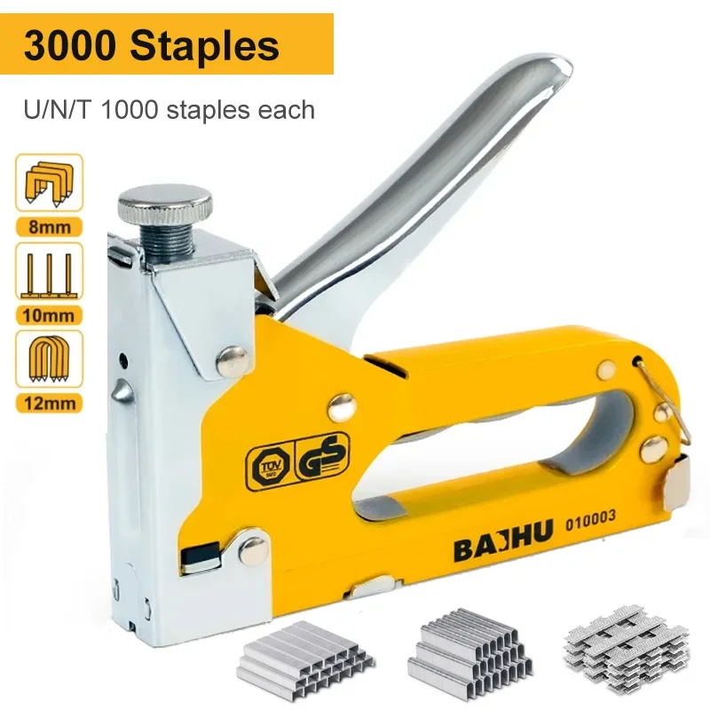 3 In 1 Stapler Nail Gun Staple Heavy Duty Furniture Tool For Wood Stainless Steel Metal Carpentry Hand Tool For Home/DIY