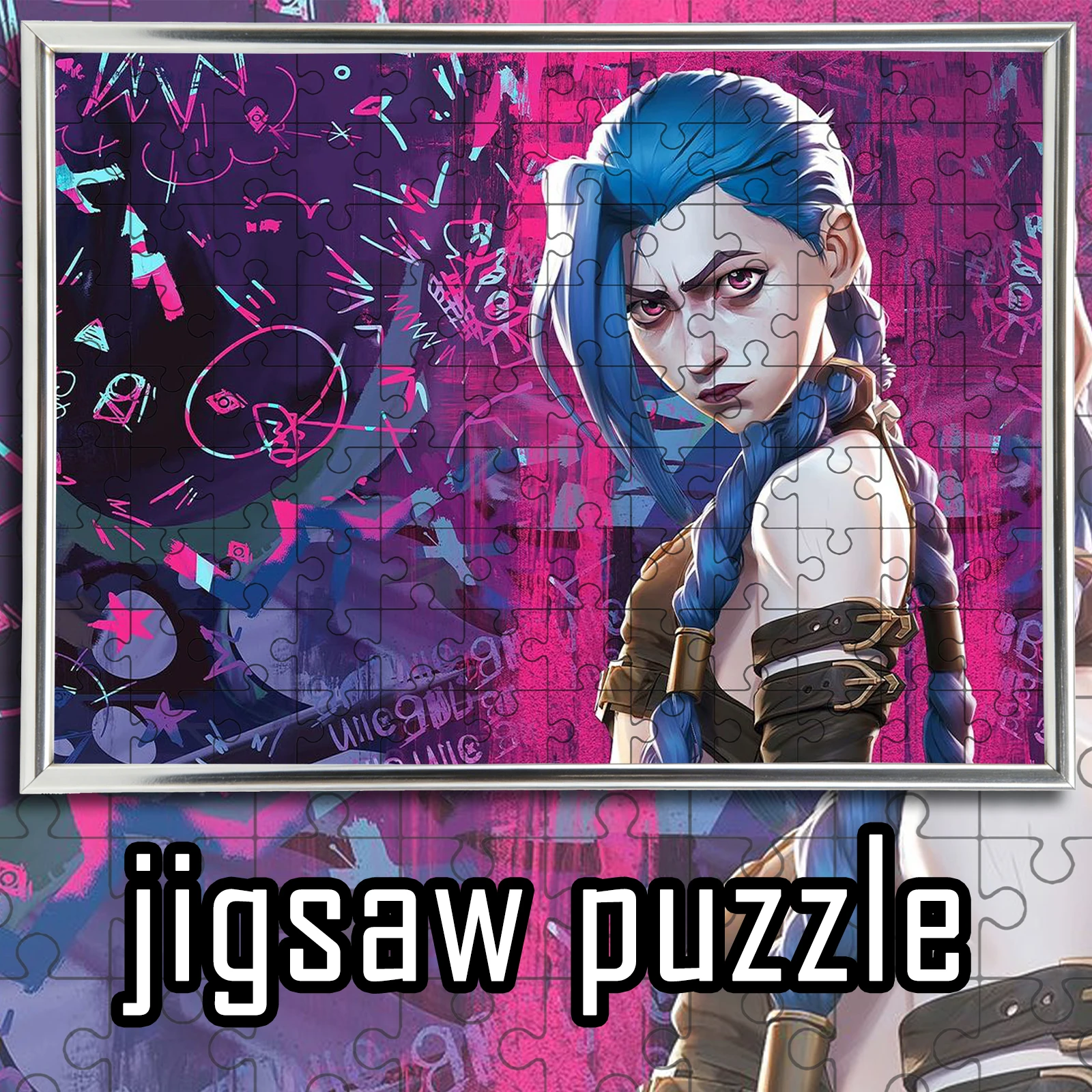

Jinx Chaos Zone Jigsaw Puzzle 108-1000pcs, Color Gift Box - Pink-Purple Graffiti Decor