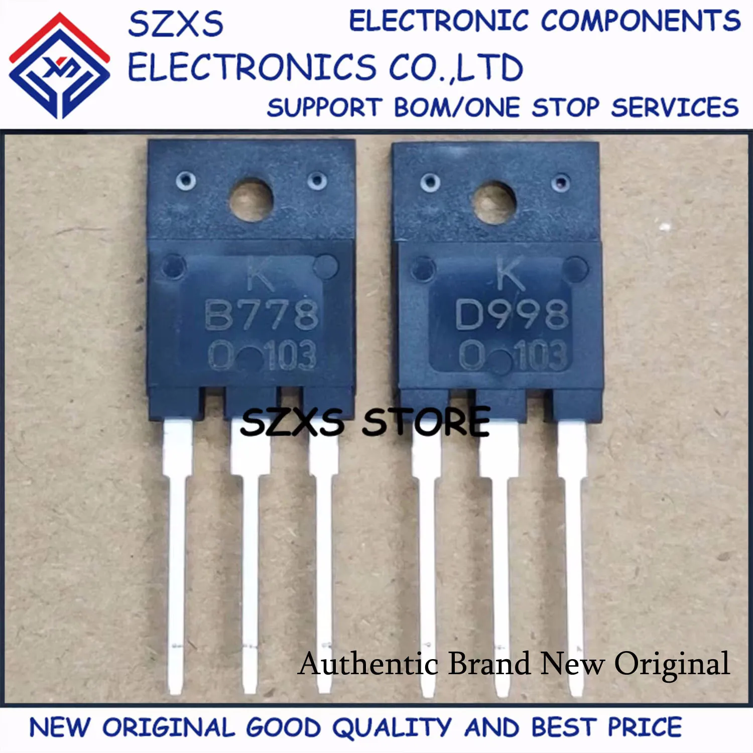 New Original 10Pairs KTB778 B778 2SB778 + KTD998 D998 2SD998 TO-3PF Audio Amplifier Transistor In Stock Good Quality