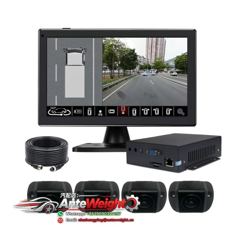 Sistema de Cámara de Visión Trasera para Camiones con Vista Panorámica de 360 Grados en 3D HD, Resistente al Agua, con 4 Monitores para Camiones y Autobuses, Ayuda para Estacionar y Reversar - Venta al por Mayor