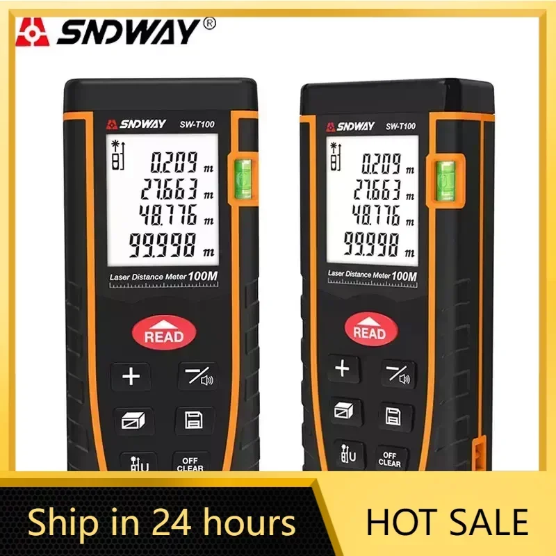 

SNDWAY Laser Tape Measure 40/60/80/100M Laser Rangefinder High Accurate Electronic Roulette Distance/Area/Volume Range Finder