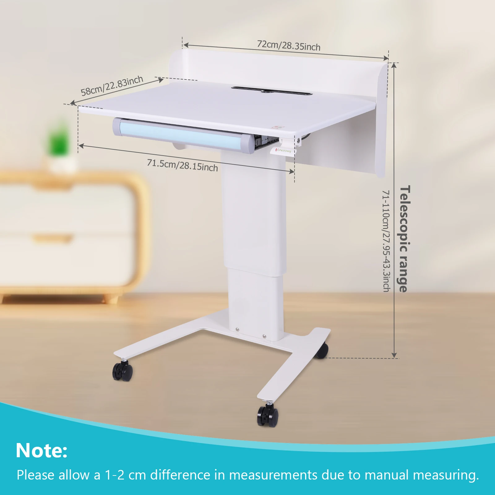 Mobile Metal Lectern with Wheels Standing Lift Lectern Movable Conference Podium for Presentations & Public Speaking