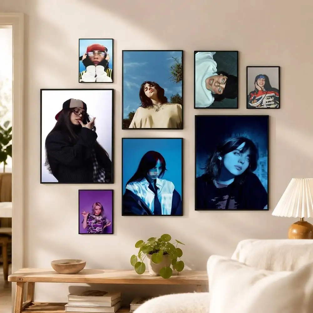 B-Billie Eilish  Poster High Quality Dorm Living Room Aesthetic Wall Decoration Painting Stickers Gift