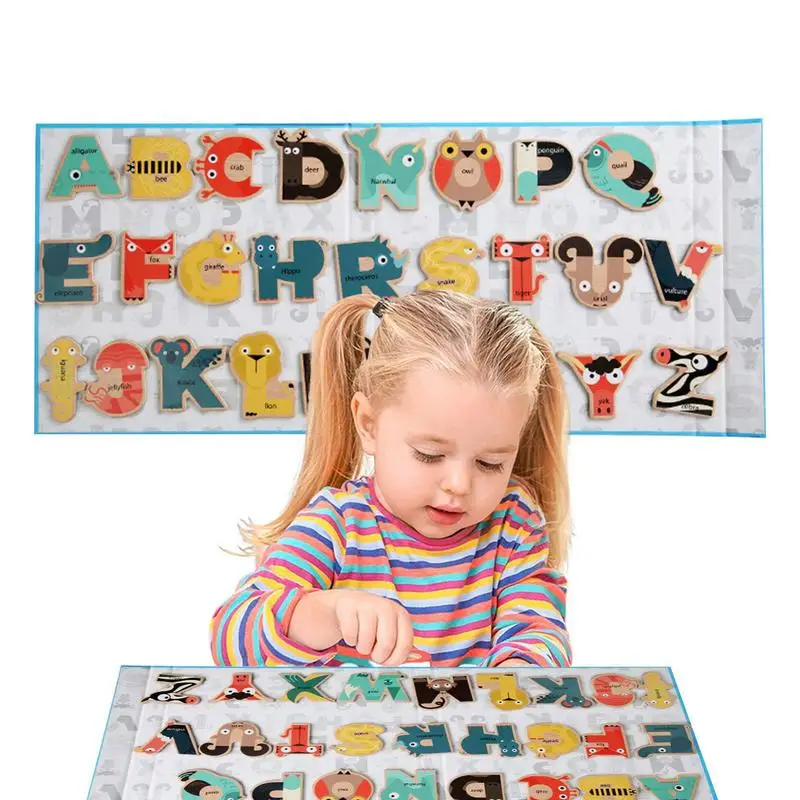 

Kids Magnetic Letters Interactive Wooden Animal Shape Educational Letter Magnets Preschool Learning Toy Refrigerator Magnetic