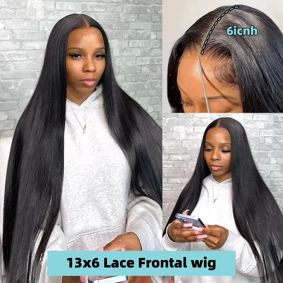 30 40 Inch 200 Density Bone Straight 13x4 HD Lace Front Wigs Human Hair 13x6 Lace Frontal Wig Brazilian Pre Plucked For Women image 5