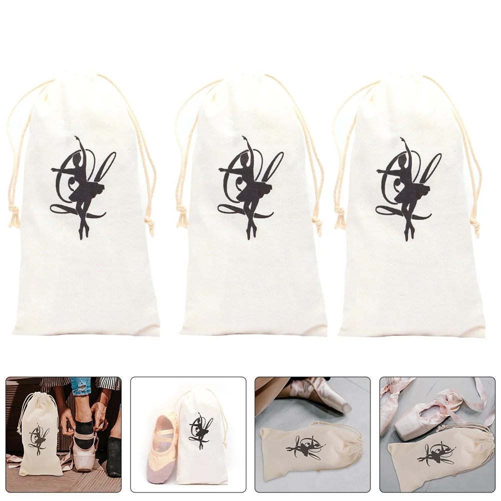 

4 Pcs Dance Shoe Storage Bag Convenient Bags Tap Shoes for Girls Pouches Portable Drawstring Ballet Accessories Carriers