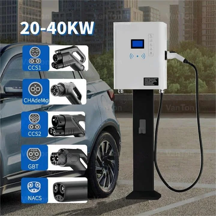 VanTon  New 20KW-40KW DC Wall-Mounted EV Charger Column with Single Station CCS CHAdeMO NACS Wall-Mounted