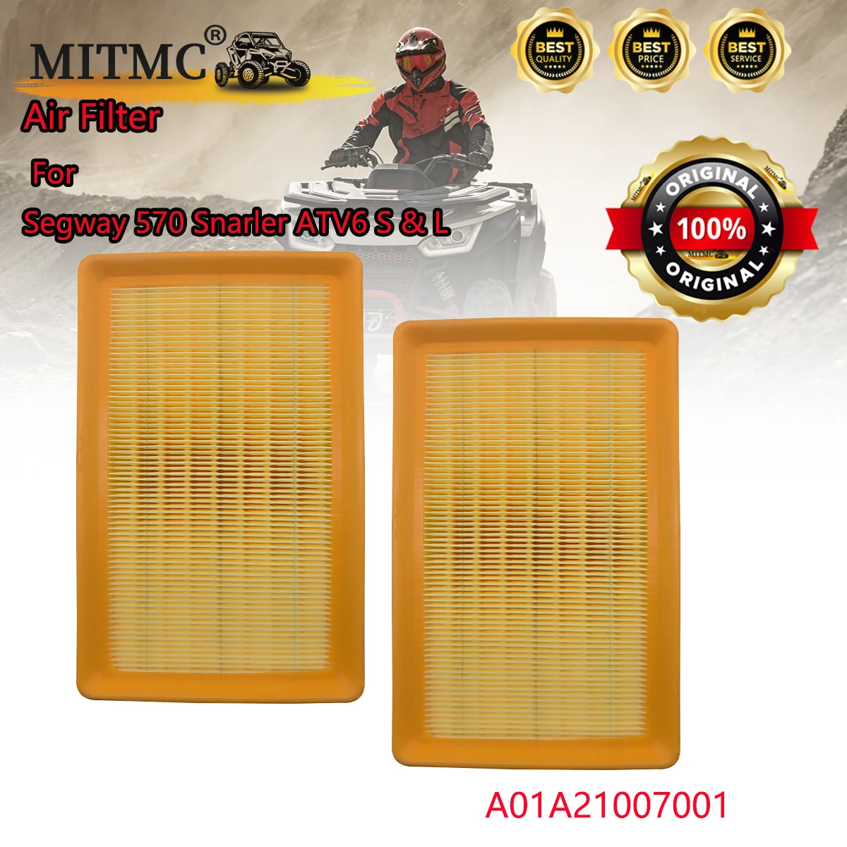 

Оригинальный воздушный фильтр для Segway 570 Snarler A2 A5 AT6 Stels Guepard 1000 2,0 650 800 850 2,0 ATV A01A, 2 шт. 21007001 LU 097228