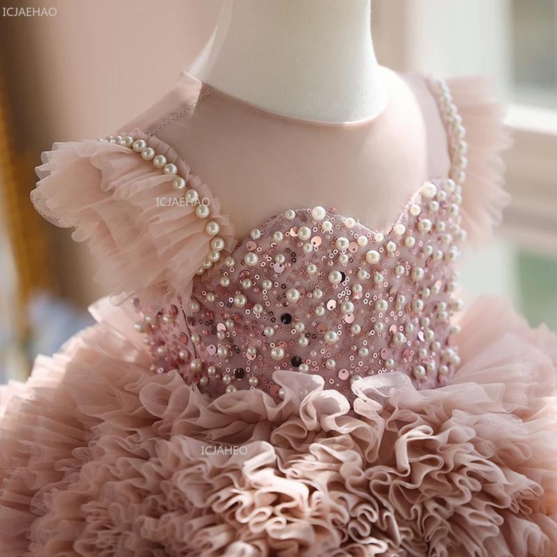 فستان الأميرة منتفخ لعيد الميلاد للفتيات، ثوب مسائي للأطفال، ثوب حفلة للأطفال، أزياء رسمية للحفلات