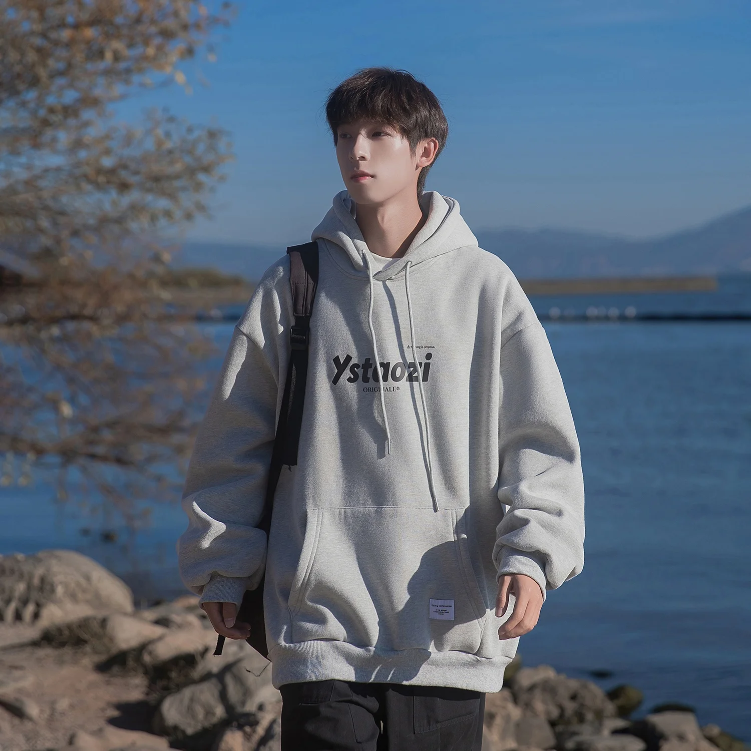 

Мужская толстовка-худи Heavyweight в стиле ретро, весна-осень, молодежная, повседневная, спортивная, из премиальной ткани, с принтом