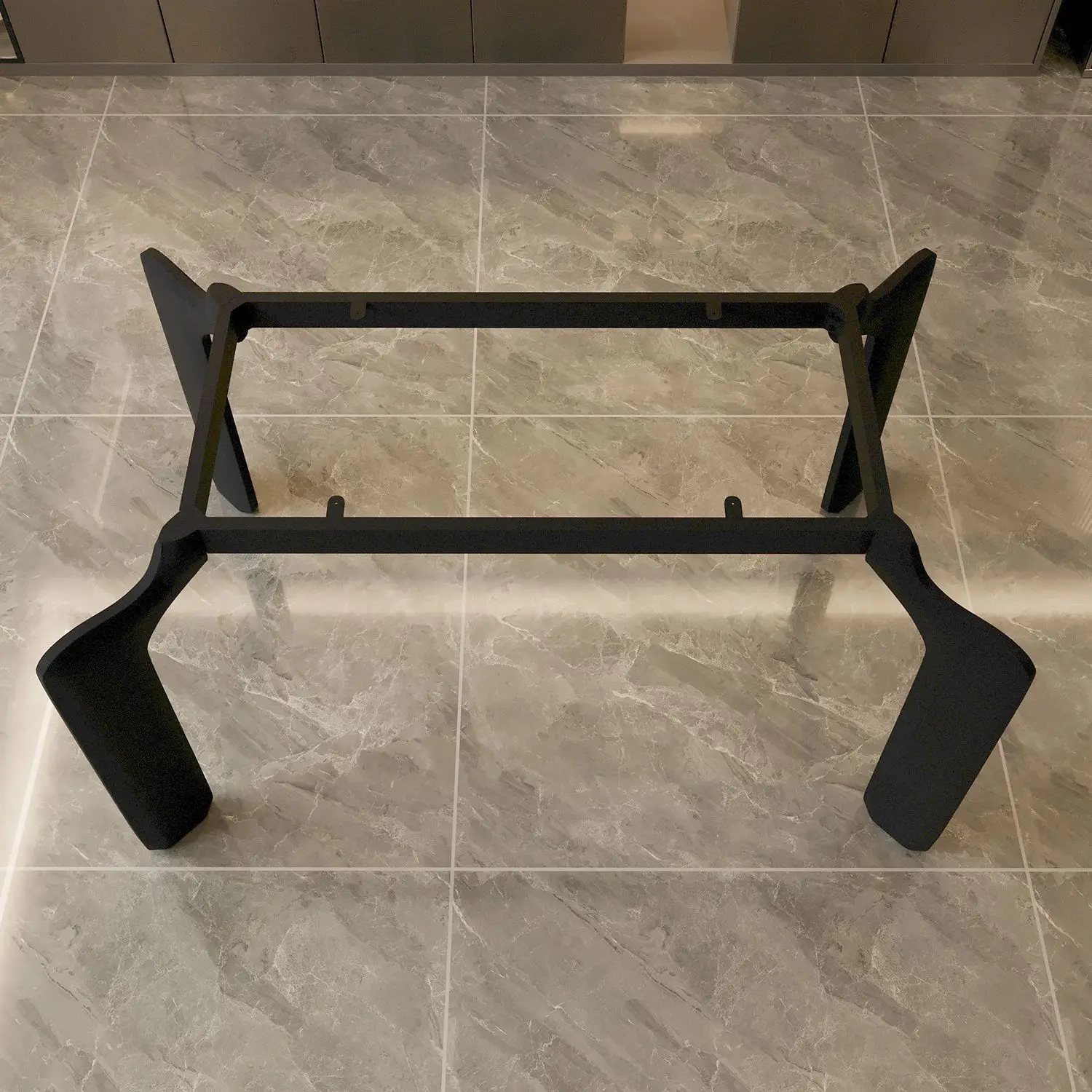 Rock slab dining table leg bracket New elephant leg Carbon steel leg table frame Solid wood marble table support foot