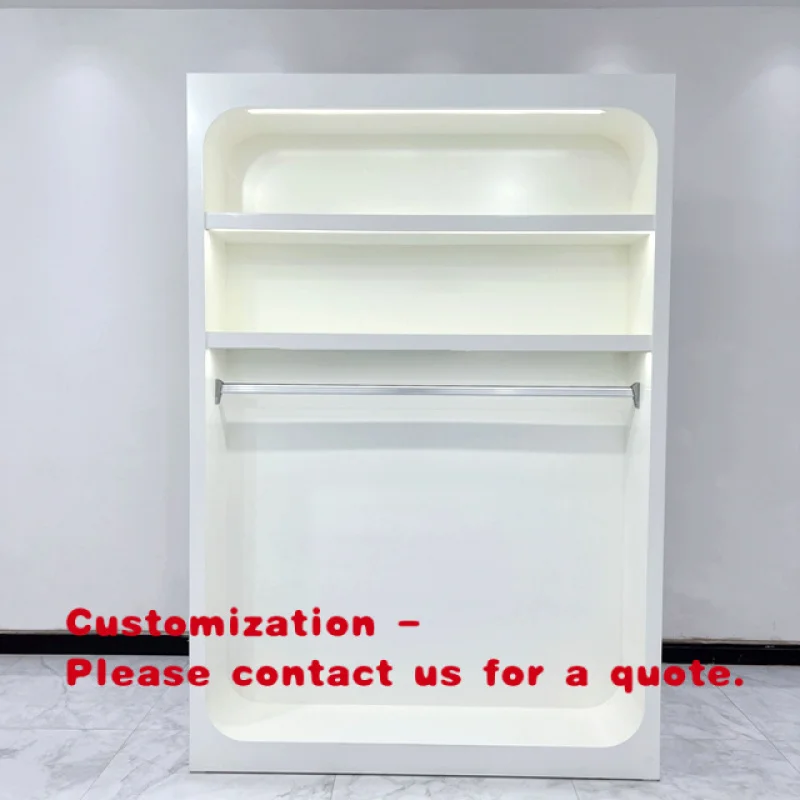 custom.Cosmetic Display Cabinet Nail Salon Display Showcase Wood White Multi-layer Shelves Jewelry Skin Care Shelves