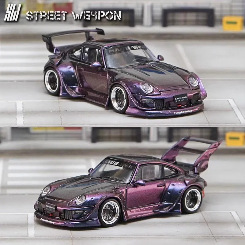 STREET WARRIOR 1/64 mini gt RWB993 Chameleon High-Tail Version Alloy Car Model Set Collection