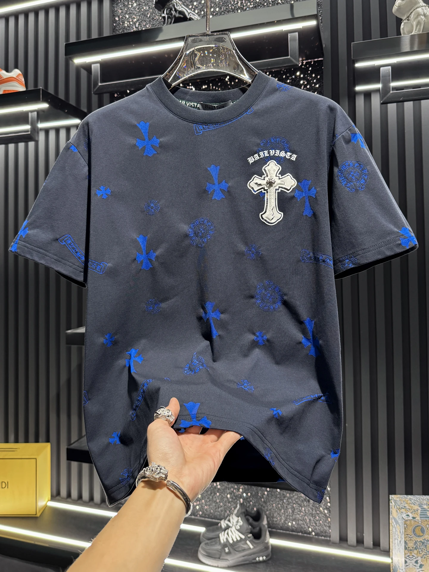 

Роскошная футболка с принтом, свободного кроя, с круглым вырезом, для мужчин, из смесового хлопка и полиэстера, дышащая, комфортная, летняя.