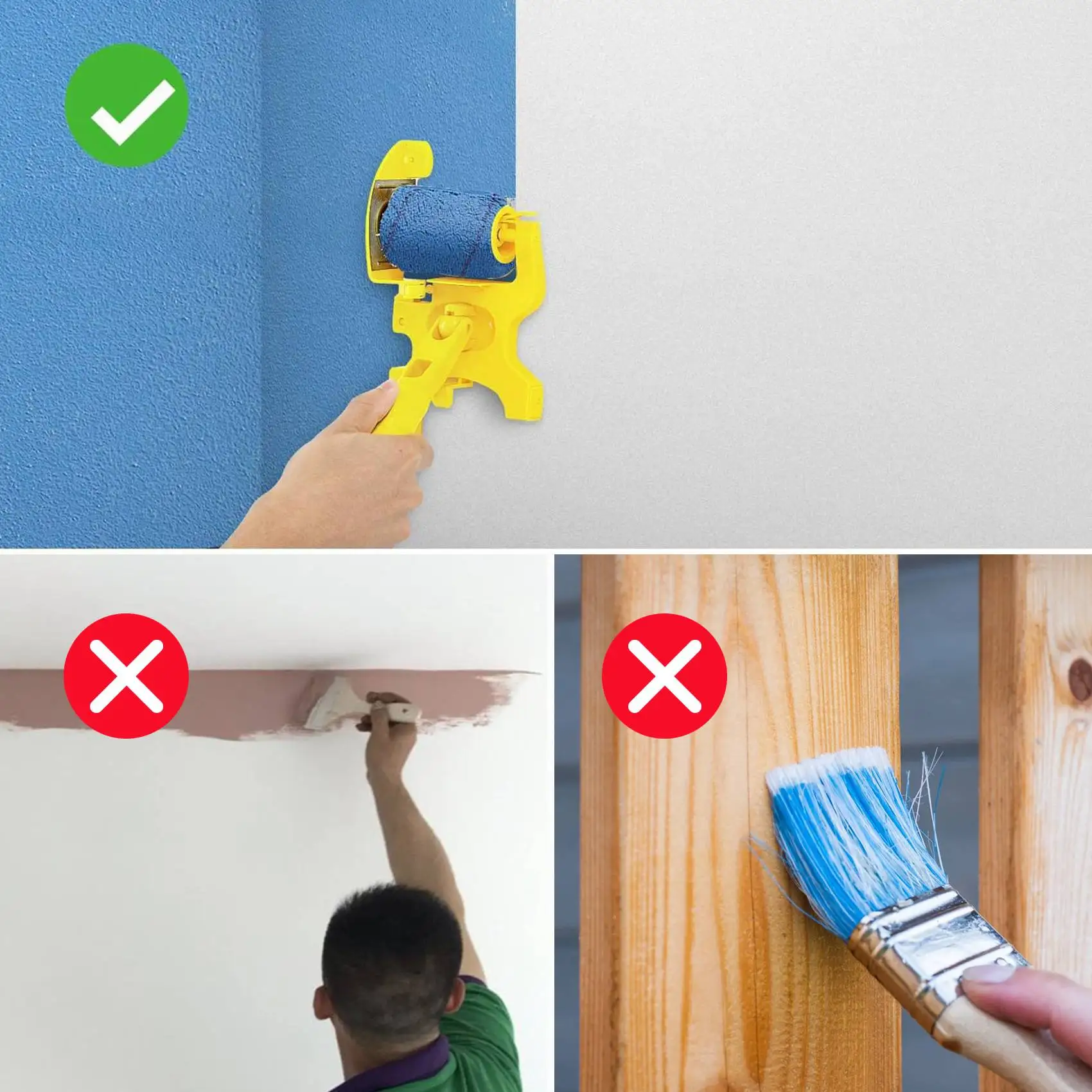 

A76K Комбинированный набор кистей для кромки краски, валиковая кисть для кромки краски, безопасный инструмент для нарезки краски, кисти для рисования