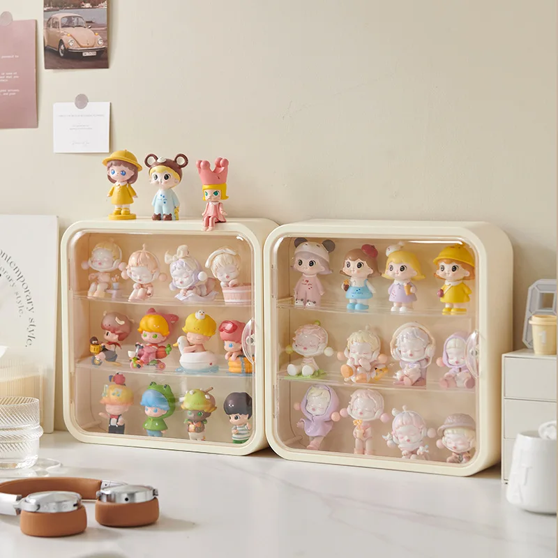 Wall-Mounted Doll Blind Box Storage Display Stand for Popmart Figure Display Cabinet Dust-proof Blind Box Storage Box