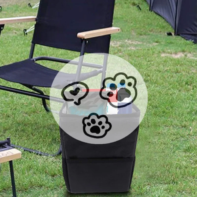 High qualityCar Trash Can With Lid Car Trash Bag Hanging With Storage Pockets Collapsible And Portable Car Garbage Bin
