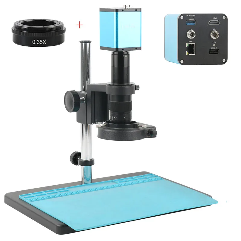 200X 180X Zoom 1080P Industrial LAB AF Autofocus Measuring C Mount Video Microscope Camera U Disk Recorder For PCB CPU Soldering