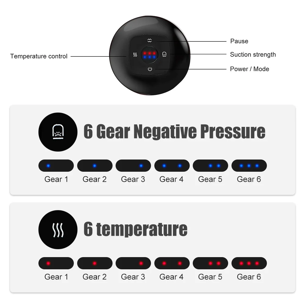 Multi-Functional Electric Scraping Instrument Vacuum Cupping Scraping Instrument Intelligent Electric Breathing Heating Cupper