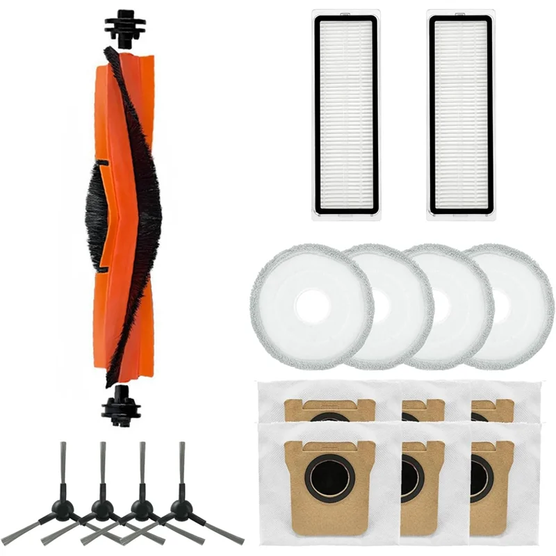 ABJY-Kit d'accessoires pour aspirateur Robot Xiaomi X20 Max/X20 Pro, pièces, filtres à brosse latérale principale, sac à poussière en tissu pour vadrouille