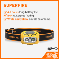 SuperFire HL05-S LED Headlamp Induction Strong Light Charging White And Yellow Dual Light Head-Mounted Night Fishing