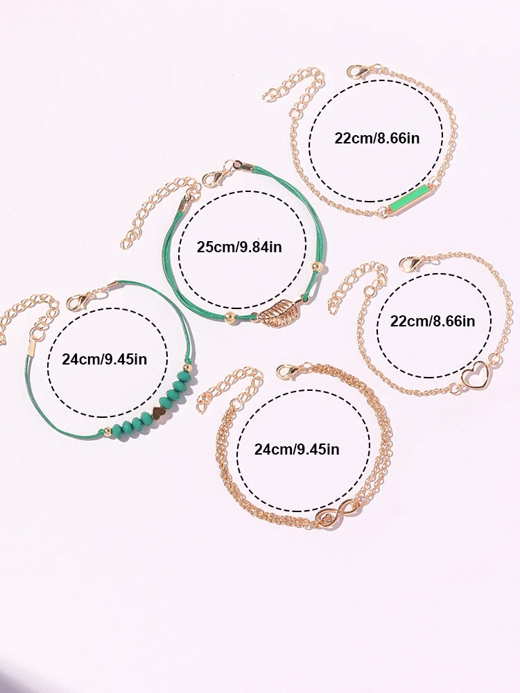 6pcs Fashion Casual Round Women\'s Belt Quartz Watch with Bracelet Set