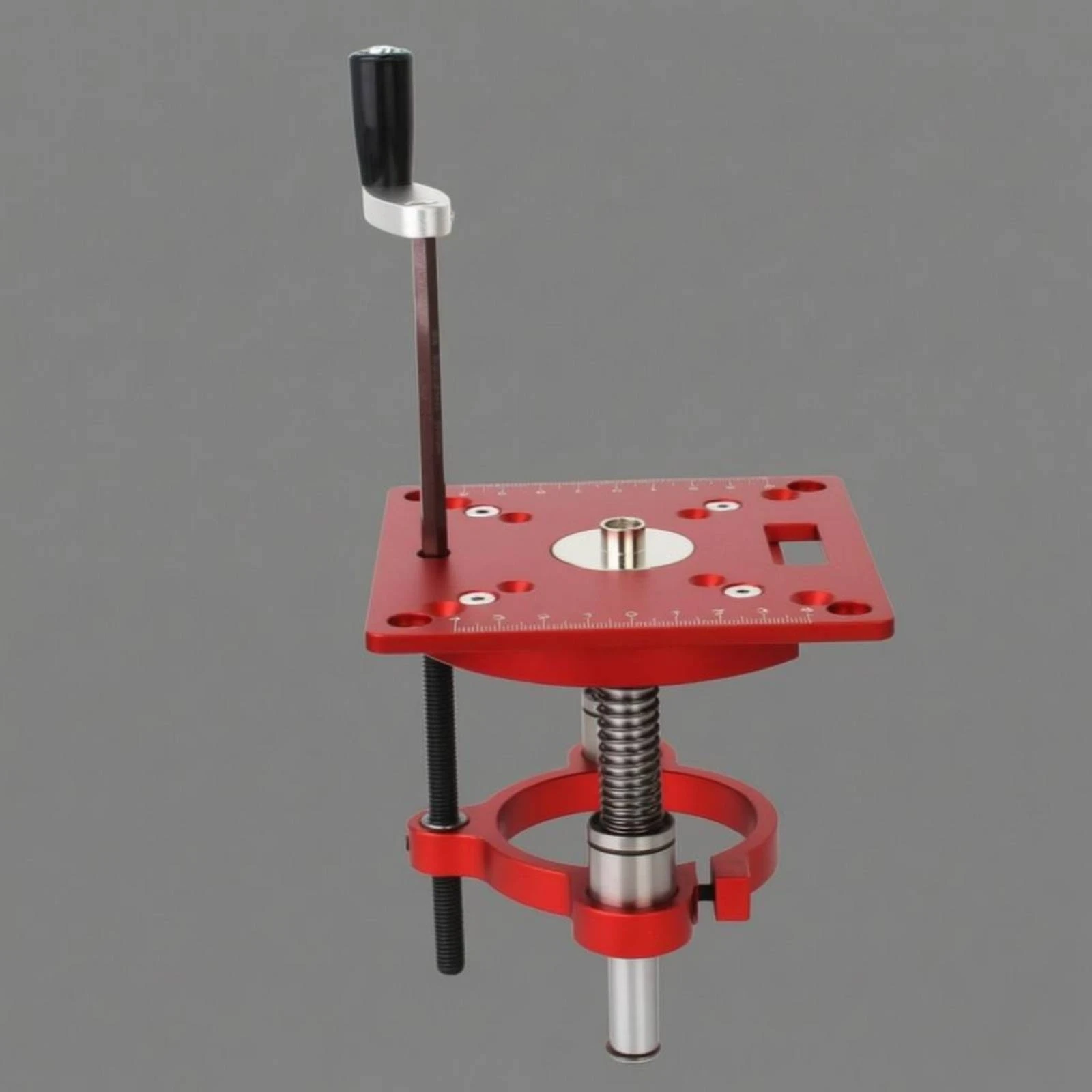 Manual Router Lift Hand Crank Router Table Lift System Woodworking Tool Ruler Markings Countersunk Holes