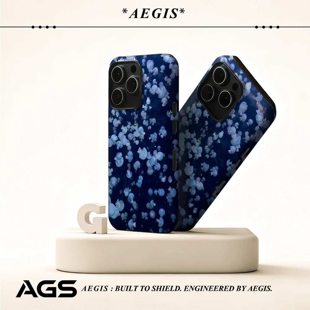 Tiefsee-Quallen-Handyhülle für magnetische Handyhülle für iPhone 17 16 15 14 13 Pro Max Plus, einzelne doppelschichtige robuste Hülle