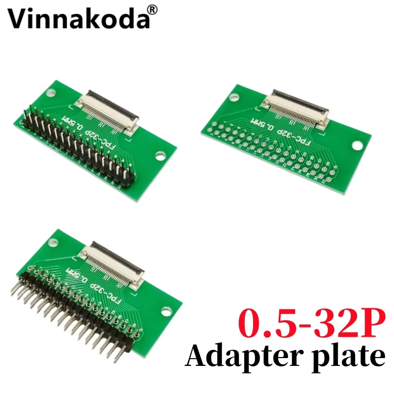 32P adapter plate Test plate Extension plate 0.5 to 2.54MM double row straight insert FPC-32P flip cover bottom connection