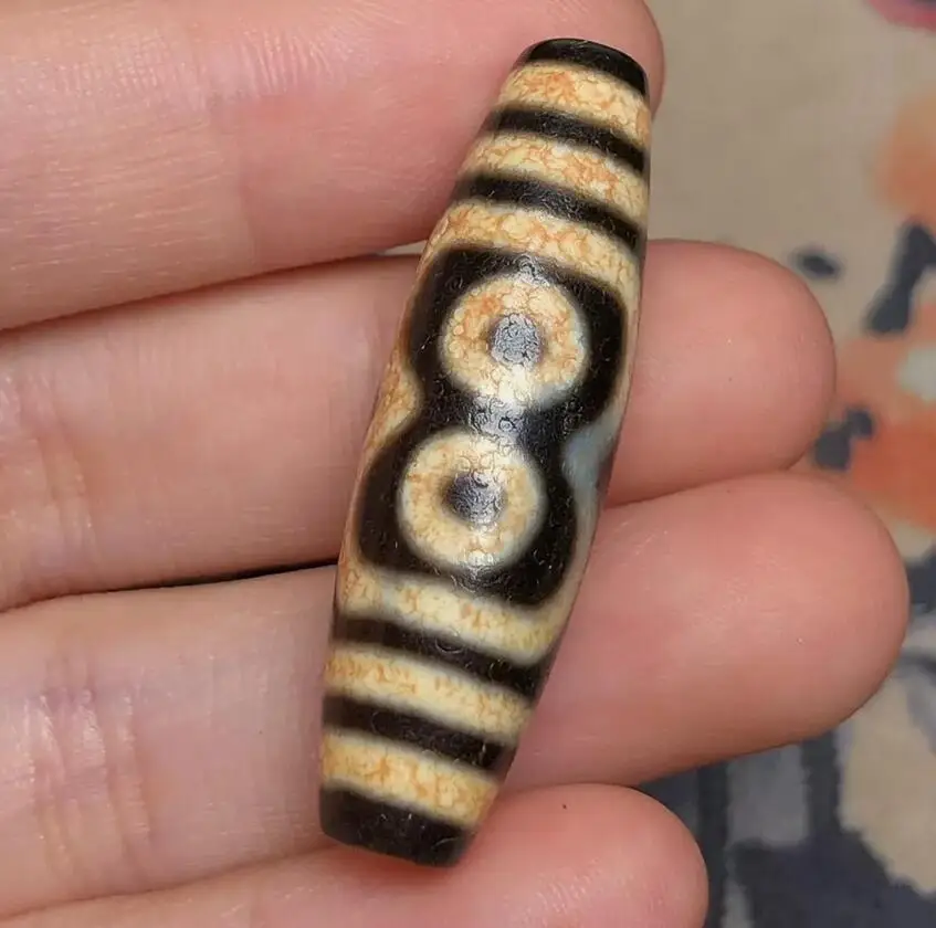 Ancient Tibetan DZI Beads Old Agate 5 Eye Totem Amulet Pendant