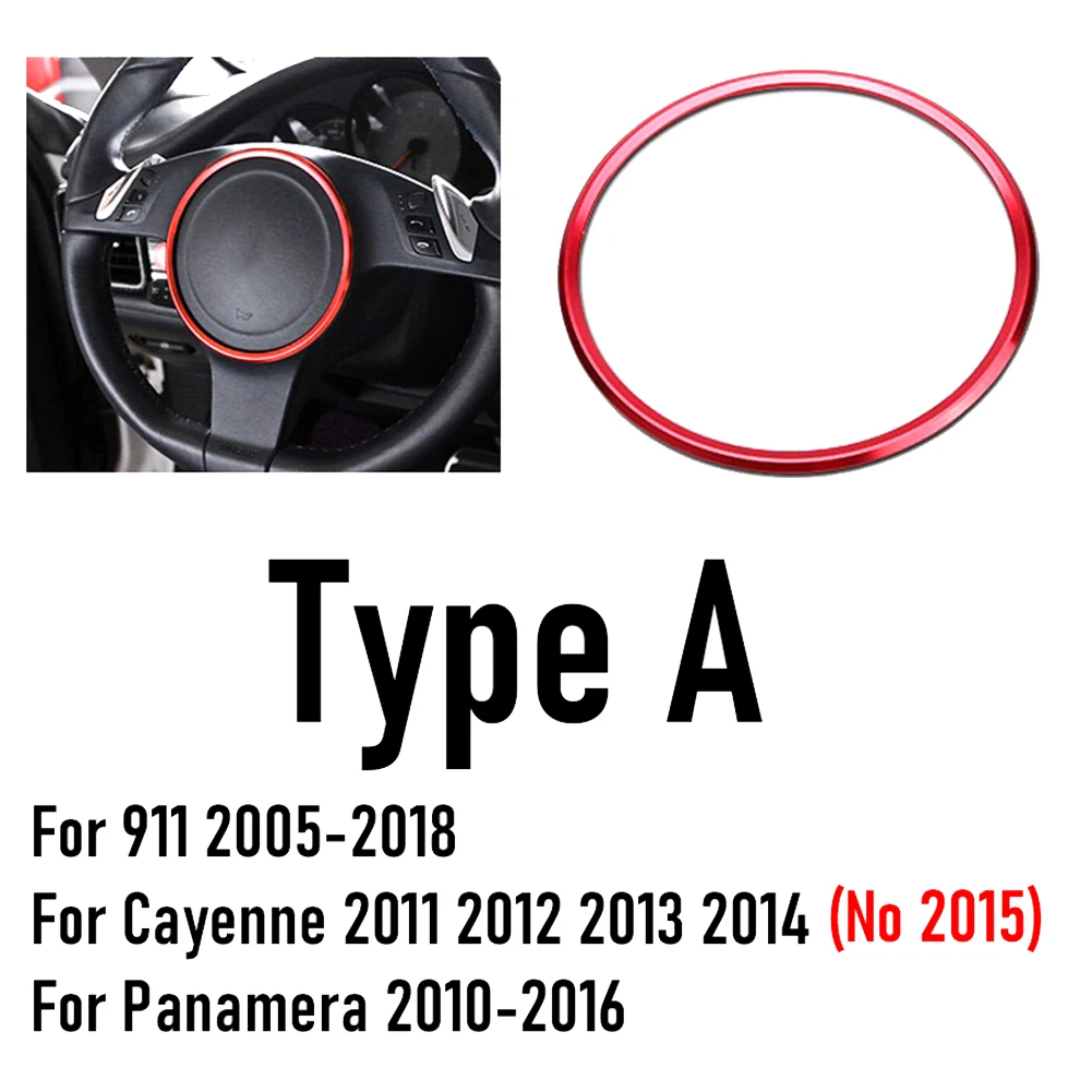 Car Steering Wheel Decoration Ring Sticker Styling for Porsche Cayenne Macan Panamera 718 911 Accessories Type A