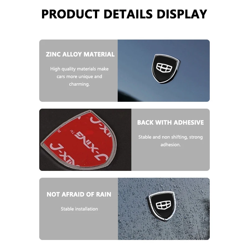 Car Logo Stickers Universal Auto 3D Metal Sticker Accessories For Geely Geometry C Tugella GC9 X7 GX3 CK GC6 LC EC8 CK2 CK3 view 3