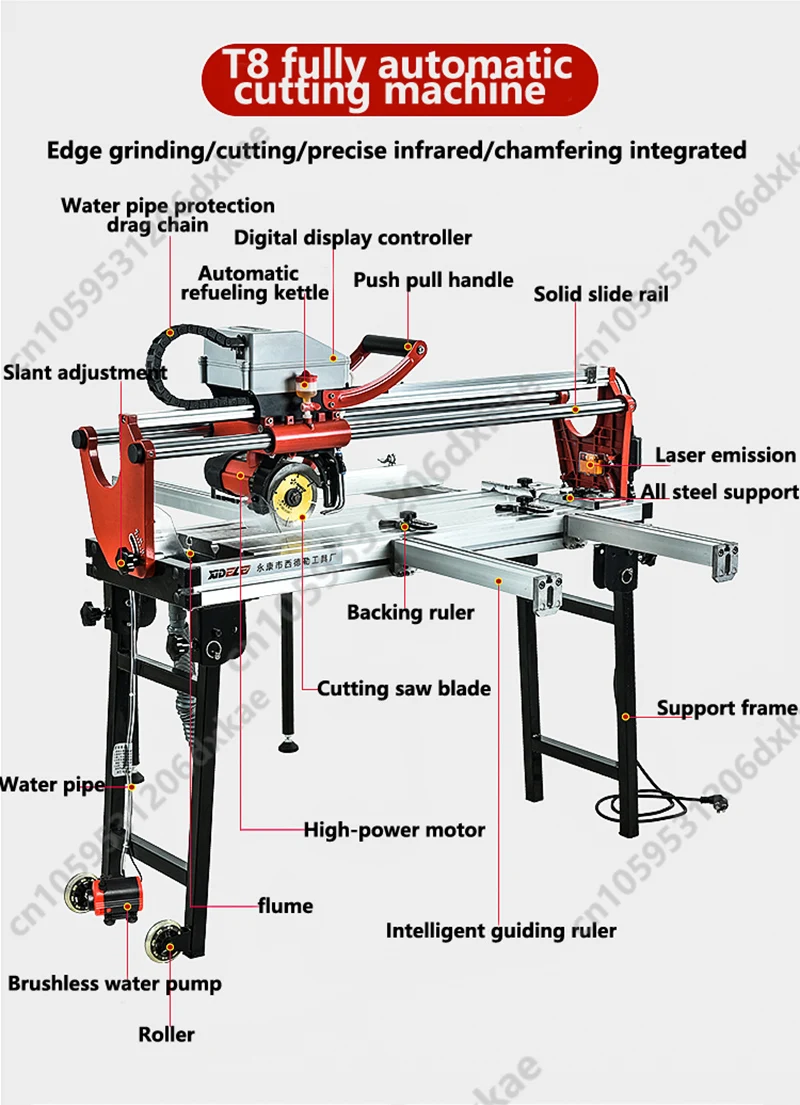 Automatic electricity ceramic tile skirting machines Desktop tile cutter 45 degree 800mm Water knife stone cutting machine