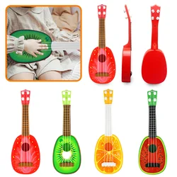 Plastic Ukulele Mini Simulation Fruit Style Stringed Instruments Beginners Children Toys Lovely Cartoon Enlightenment Puzzle TMZ