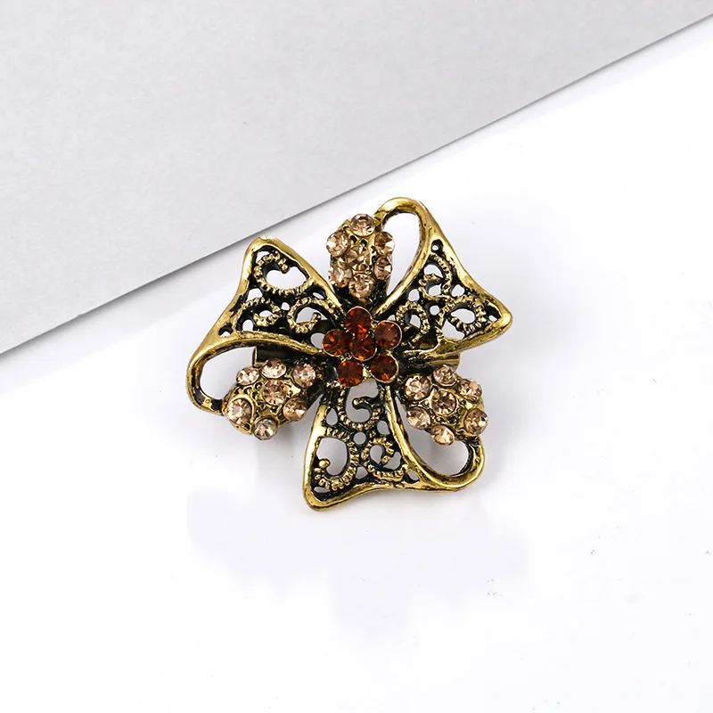 WEIMANJINGDIAN Brand Crystal Rhinestones Flower Small Brooch Collections Dress Hat Shoes Scarf Muslim Shawl Hijab Pins